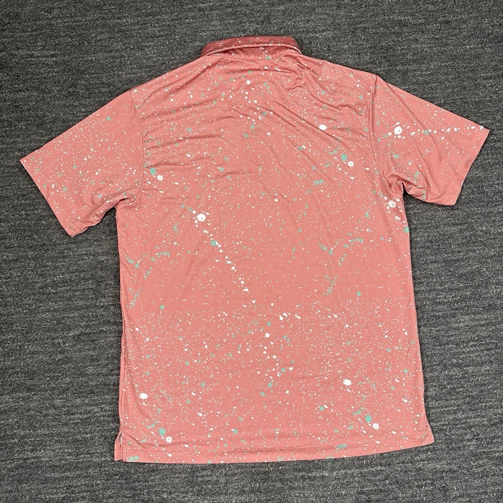 Bad Birdie Golf Polo Shirt Medium Paint Splatter 2 The Sequel Pink AOP Funky - Picture 3 of 12